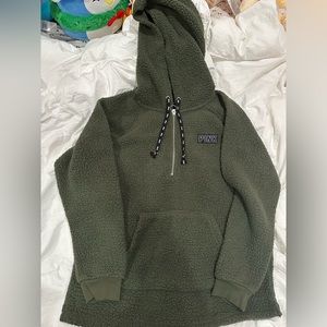 green quarter zip sweater